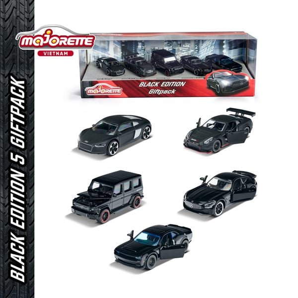  212053174 Bộ 5 Xe Mô Hình MAJORETTE Black Edition 5 Pieces Giftpack 