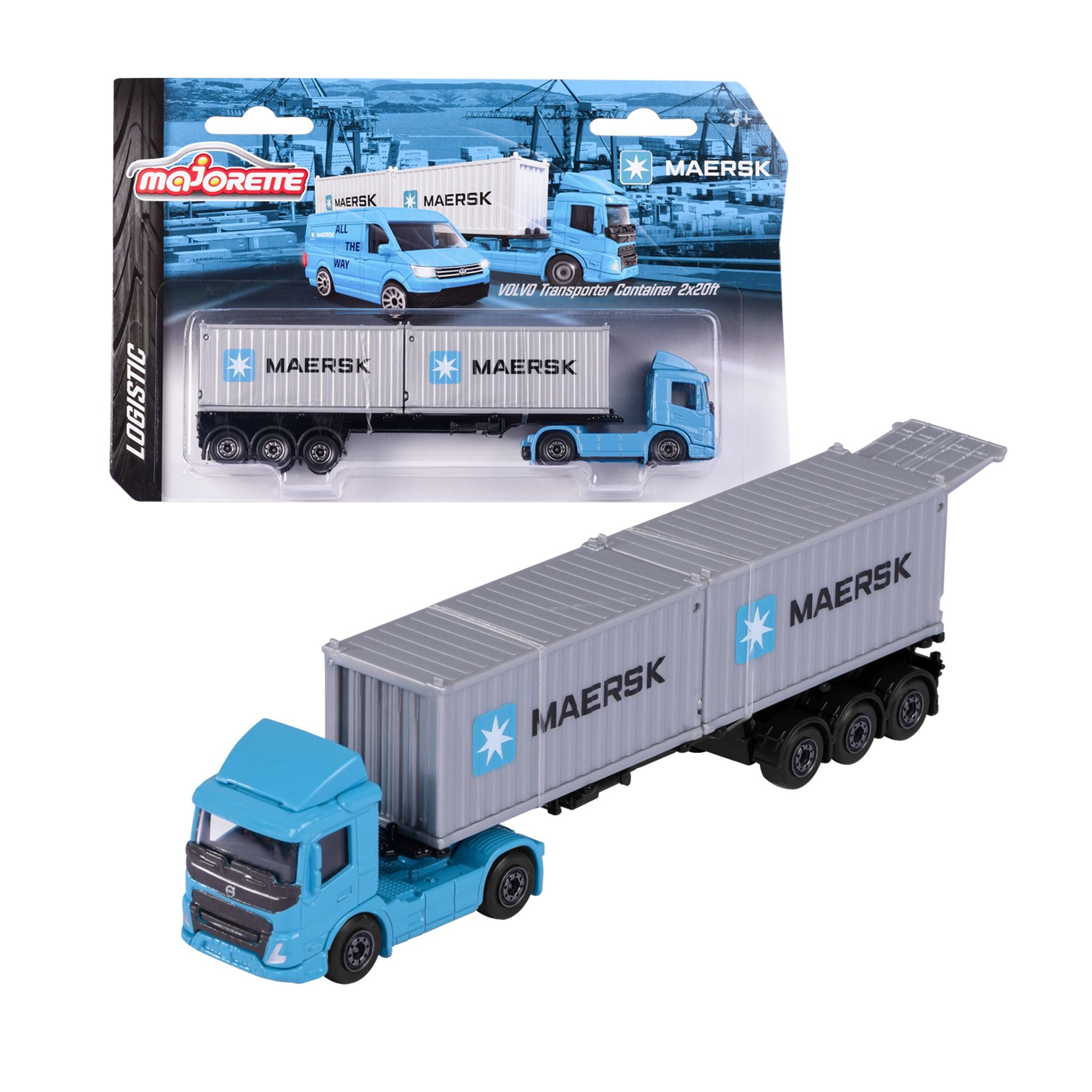  212057289 Xe Mô Hình MAJORETTE MAERSK Transport Vehicles 