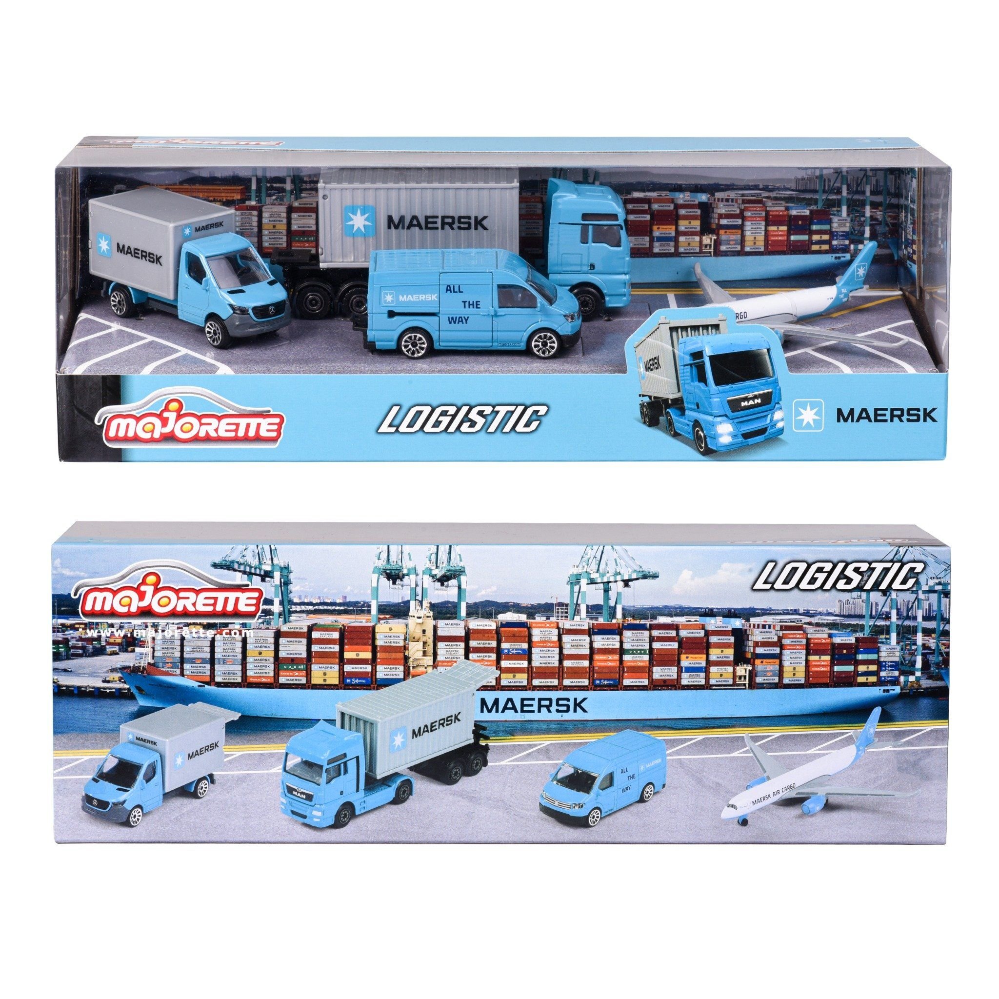  212057290 Bộ 4 Xe Mô Hình MAJORETTE MAERSK 4 Pieces Giftpack 