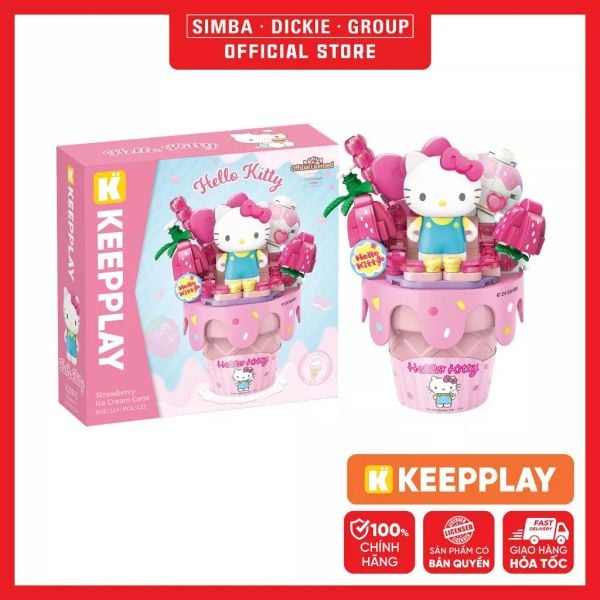  Đồ Chơi Lắp Ráp KEEPPLAY Sanrio Ice Cream Cone HELLO KITTY K20841 Building Block - Simba Toys Vietnam 