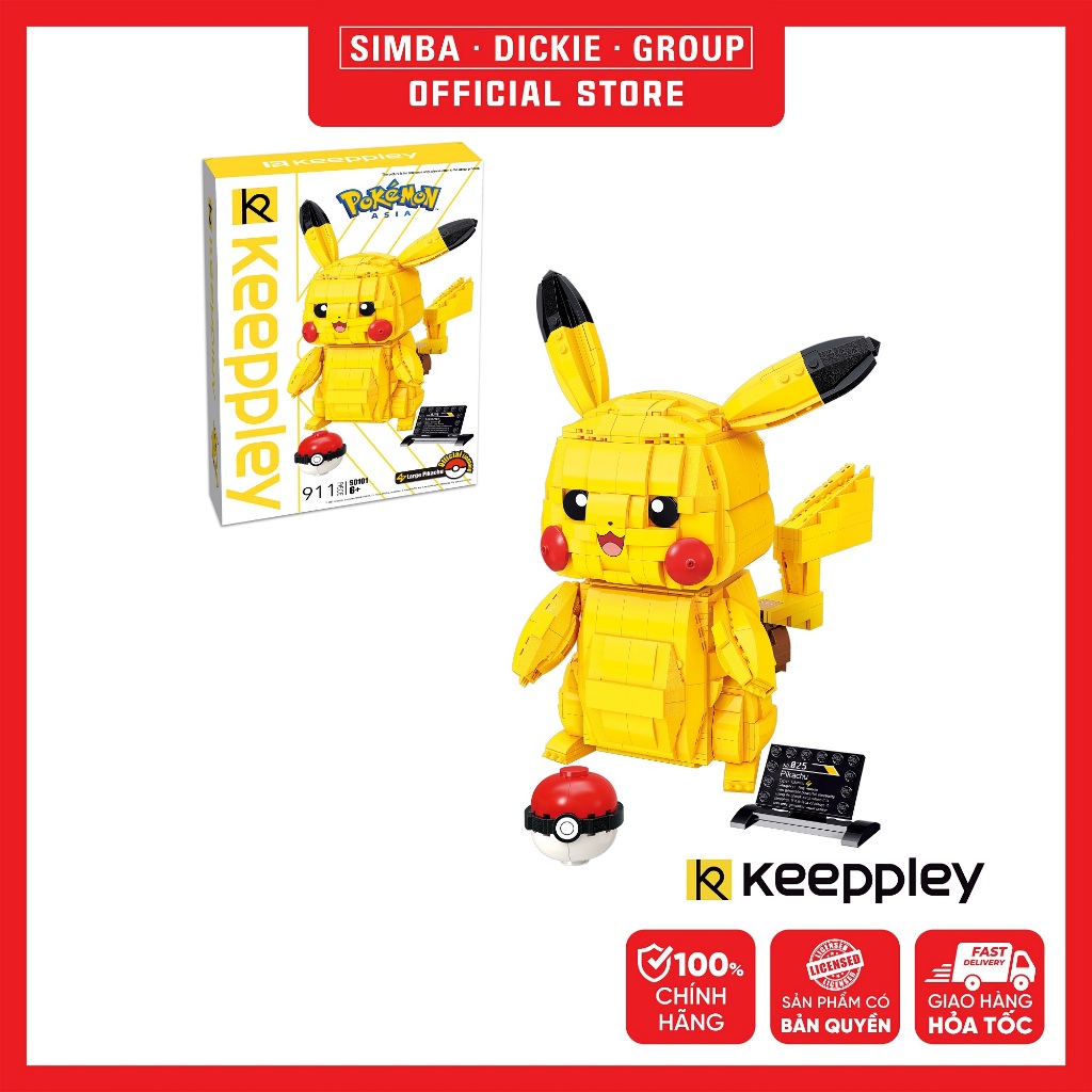  Đồ Chơi Lắp Ráp KEEPPLEY Pokemon Large Pikachu S0101 