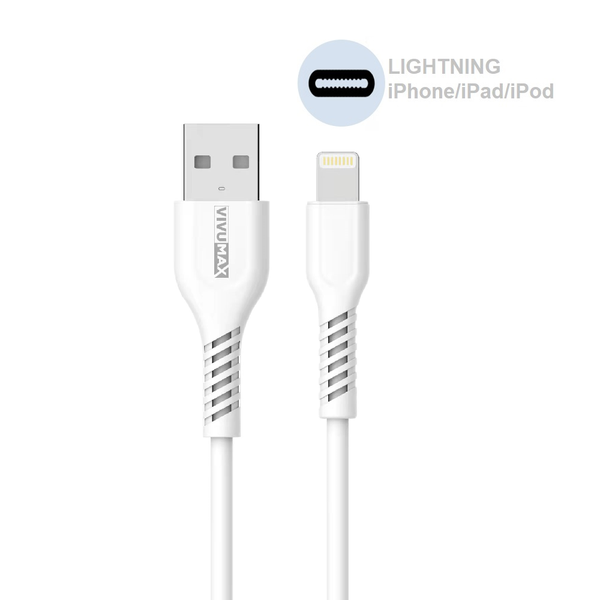 Cáp sạc nhanh và truyền dữ liệu Vivumax I10 đầu Lightning, 2.4A, dài 1m – Hàng Chính Hãng, Bảo Hành 12 Tháng (Đổi Mới)