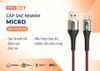 Cáp sạc nhanh 6A bọc dù đầu thép có đèn Led Vivumax IM100 đầu Micro - Màu đen đỏ