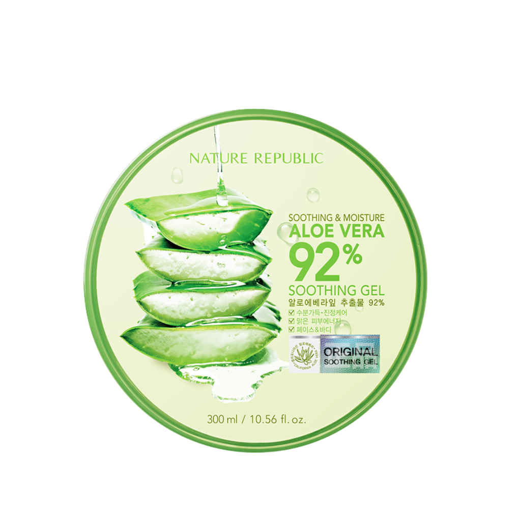 Nature Republic Gel Dưỡng Ẩm Nha Đam Làm Dịu Da Soothing & Moisture Aloe Vera 92% Soothing Gel (Jar) 300ml