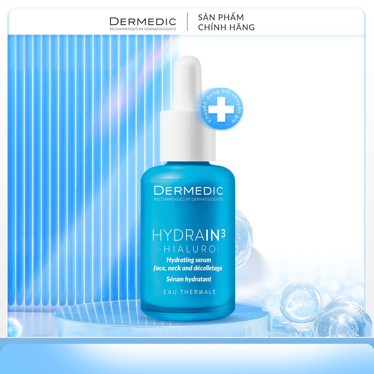  Serum cấp nước dành cho da khô HYDRAIN3 HIALURO Hydrating Serum For Face Neck And Decolltage 30ml 