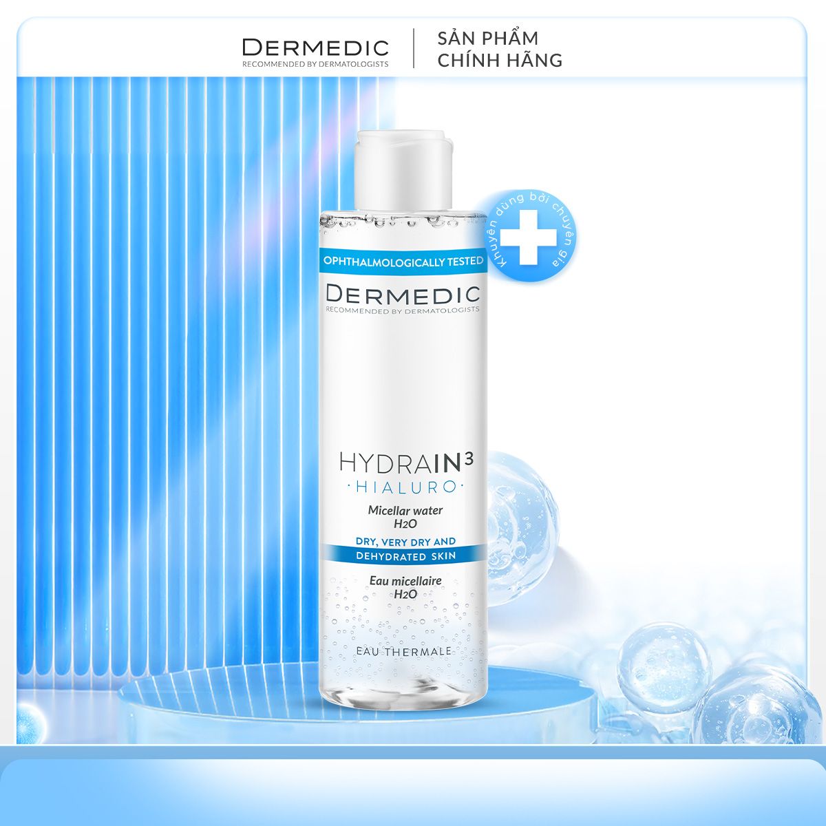  Nước tẩy trang Dermedic 2 in 1 cho da khô cấp ẩm HA Hydrain3 Hialuro Micellar Water H2O 200 ml 