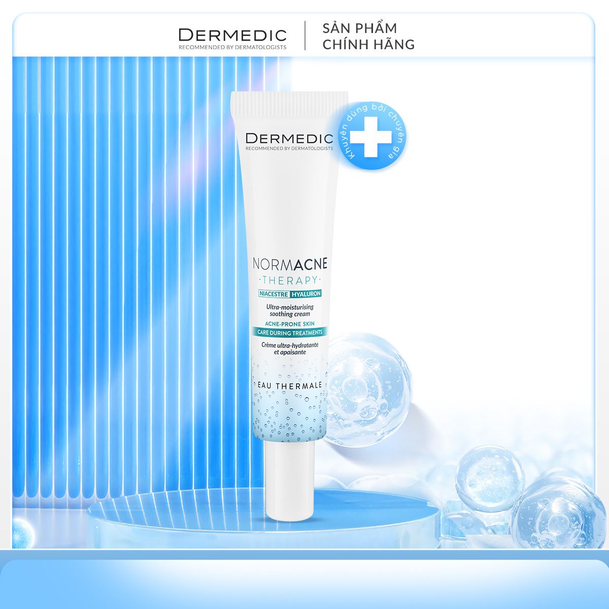  Kem dưỡng Dermedic cho da dầu mụn NORMACNE THERAPY Utra-moisturing Soothing Cream Acne porone skin 40ml 