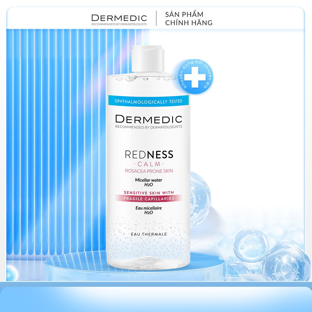  Nước tẩy trang, rửa mặt dành cho da nhạy cảm, mẩn đỏ Dermedic Redness Micellar water 500ml 