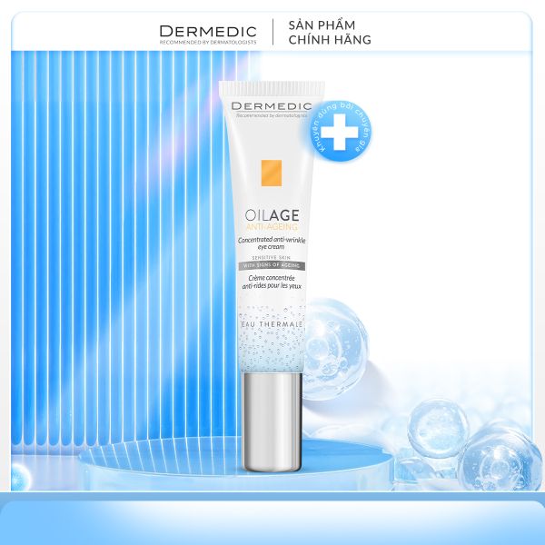  Kem Dưỡng Mắt Giảm Nếp Nhăn, Thâm Mắt Dermedic Oilage Concentrated Anti-Wrinkle Eye Cream 15Ml 