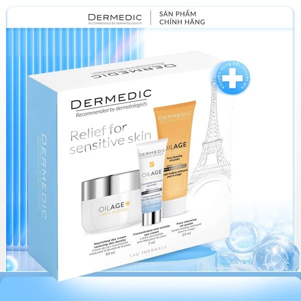  Bộ Dưỡng Da Ban Ngày Dermedic Oilage - Chống Lão Hóa và Phục Hồi Da 