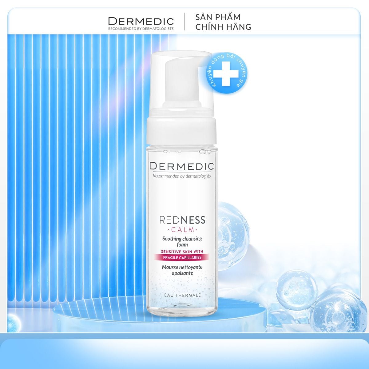  Bọt rửa mặt dành cho da nhạy cảm dễ kích ứng Dermedic Redness Calm Soothing cleansing foam 170ml 