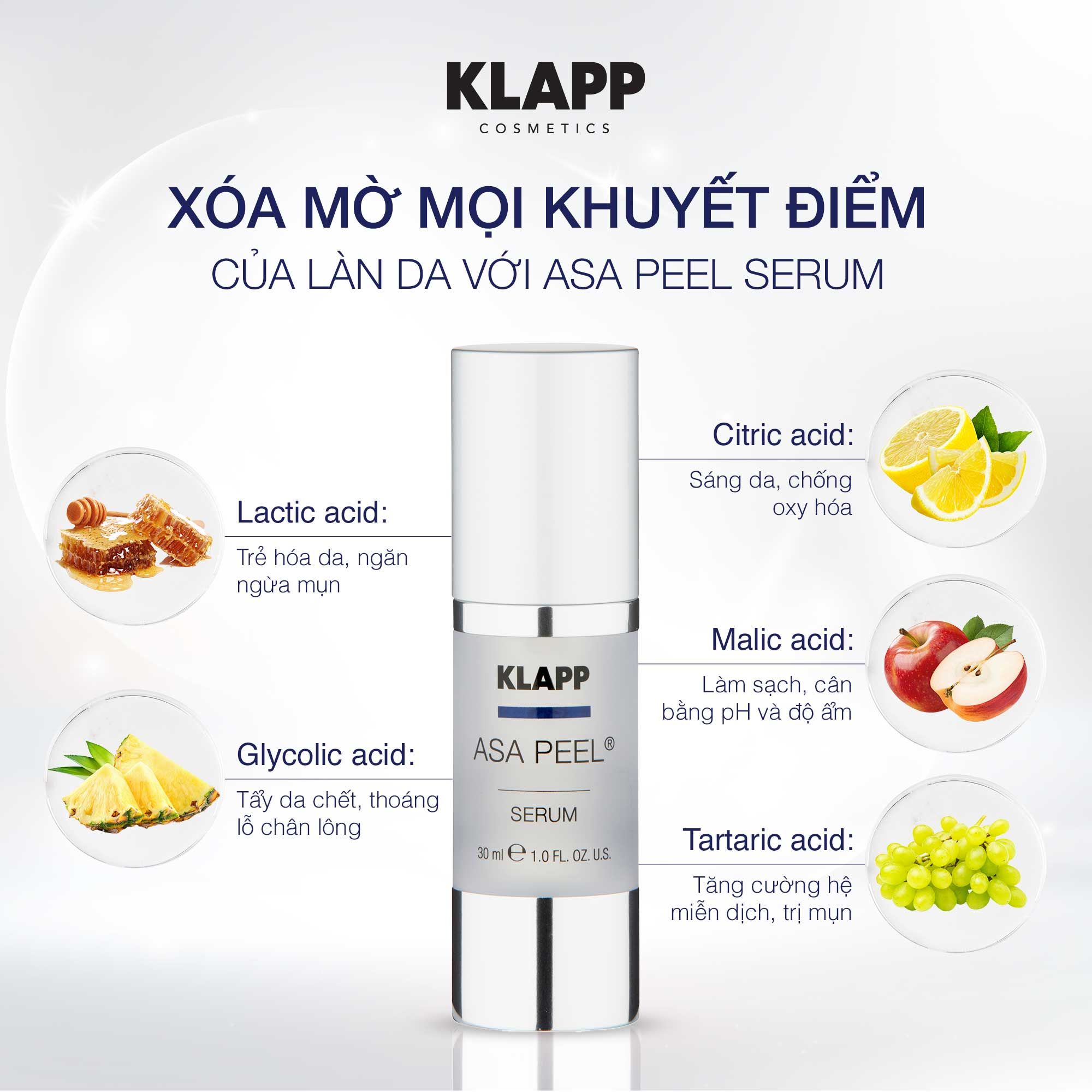  Tinh chất thay da sinh học, tái tạo da Klapp ASA Peel Serum 