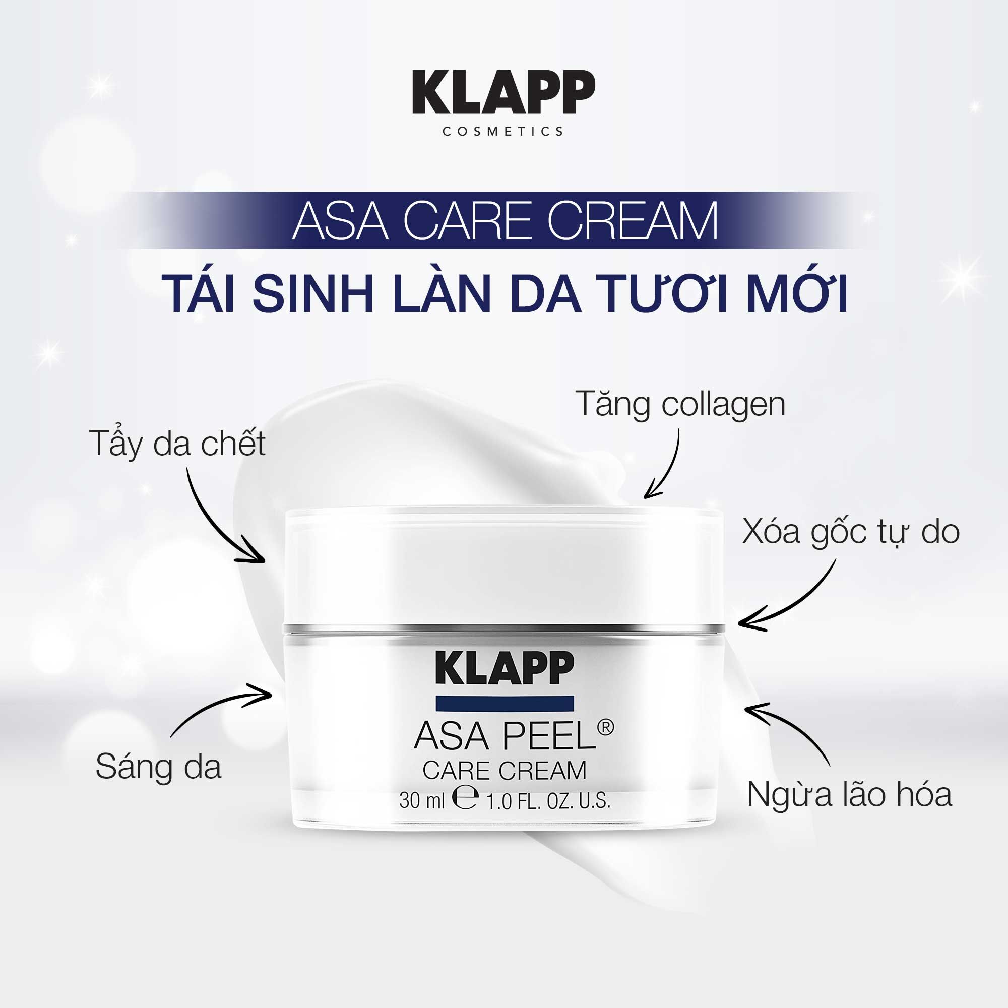  Kem dưỡng thay da sinh học, tái tạo da Klapp ASA Peel Care Cream 