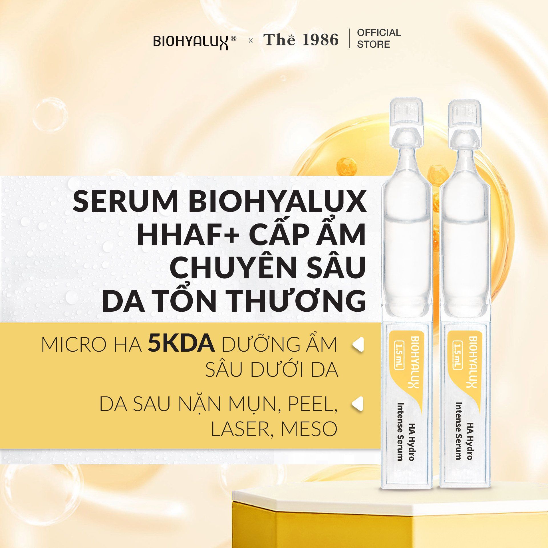  Serum HA Cấp Ẩm Chuyên Sâu Da Sau Liệu Trình HA Hydro Intense Serum Biohyalux 
