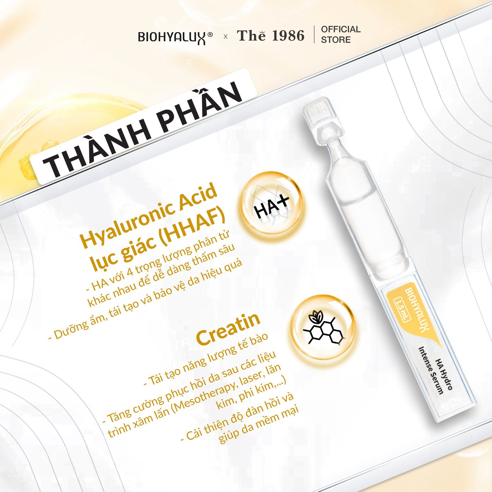  Serum HA Cấp Ẩm Chuyên Sâu Da Sau Liệu Trình HA Hydro Intense Serum Biohyalux 