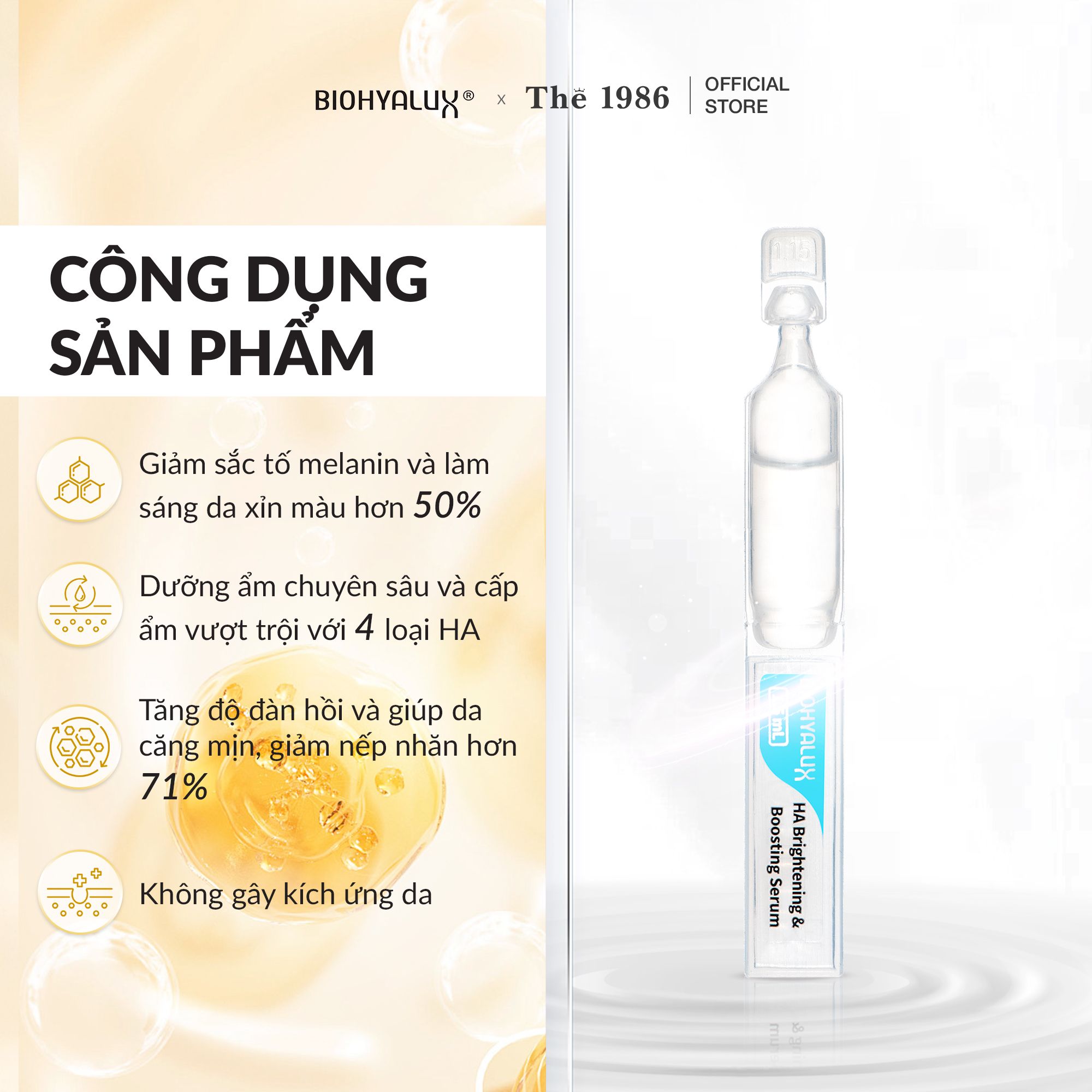  Serum HA Cấp Ẩm Dưỡng Sáng Da Xỉn Màu Biohyalux HA Brightening & Boosting Serum 