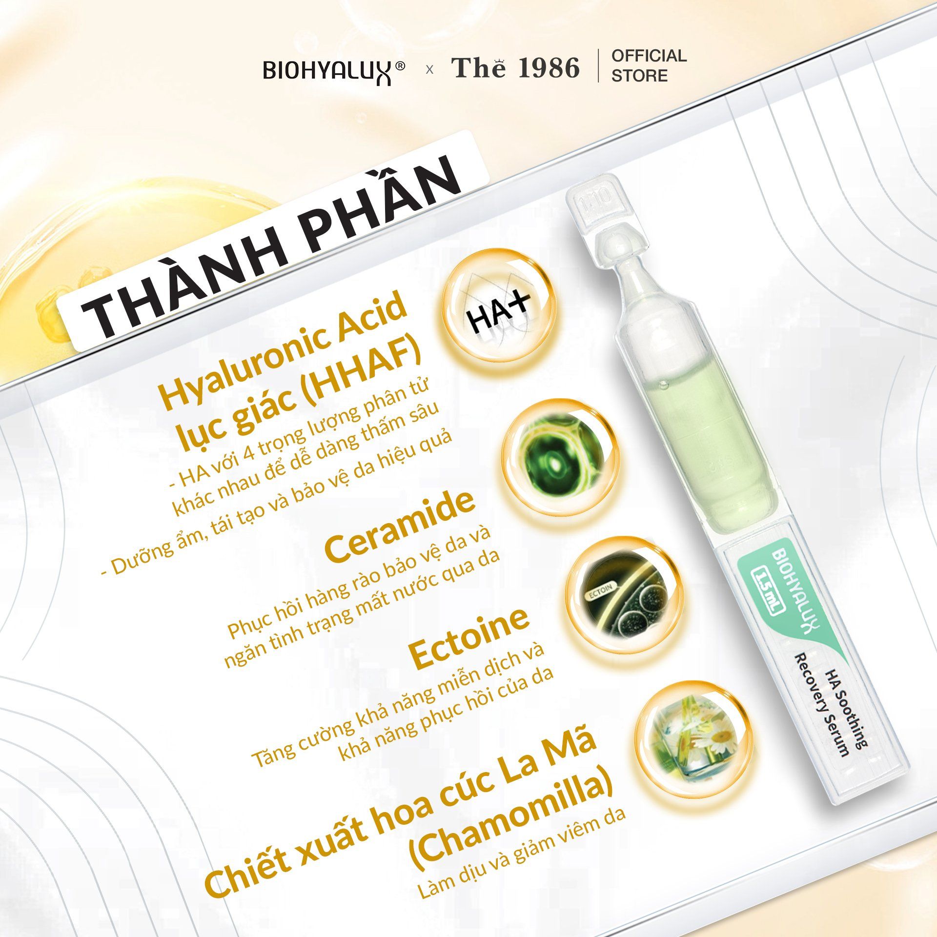  Serum HA Phục Hồi Cấp Ẩm Da Nhạy Cảm Biohyalux HA Soothing Recovery Serum 