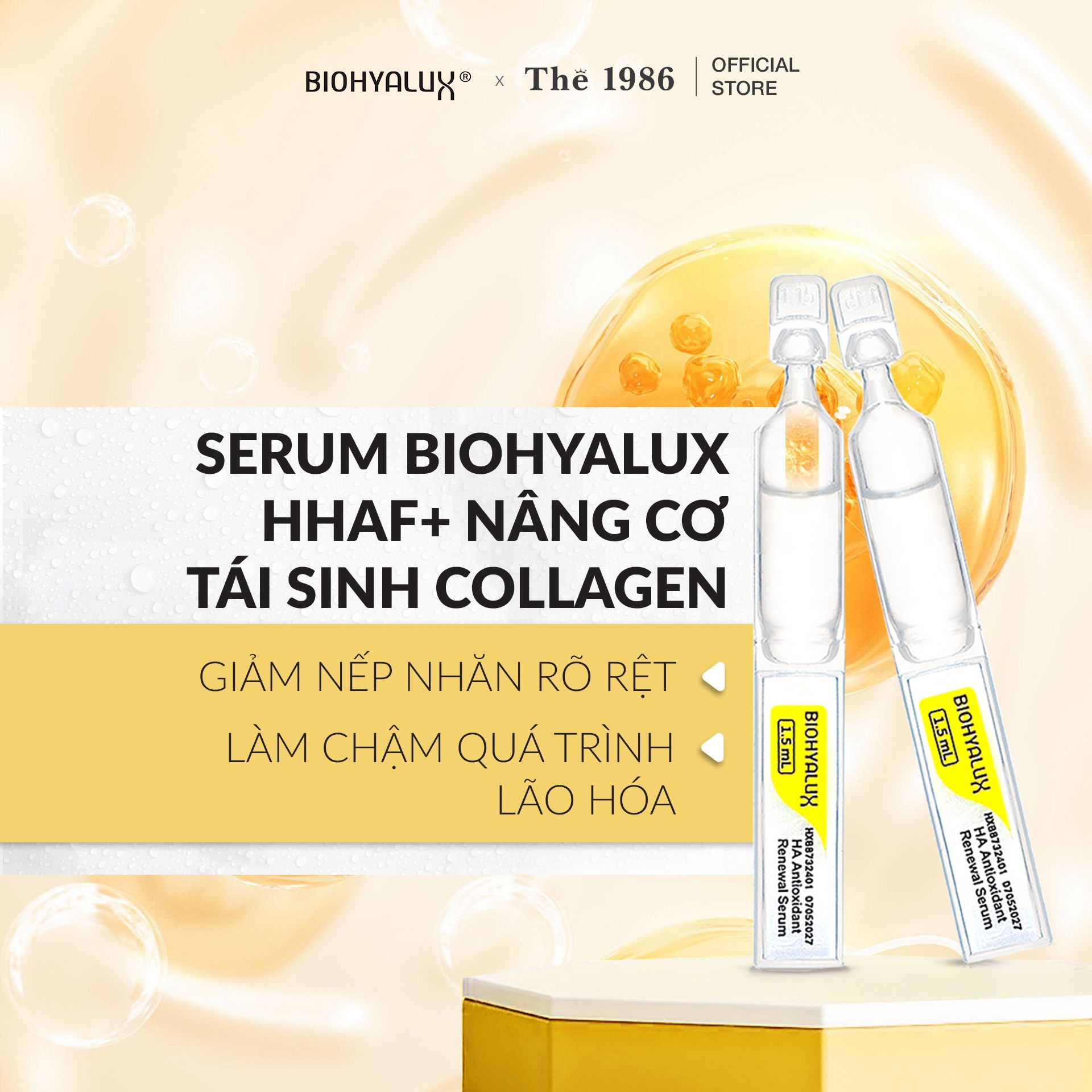  Serum HA Tái Sinh Collagen Da Lão Hóa Biohyalux HA Antioxidant Renewal Serum 