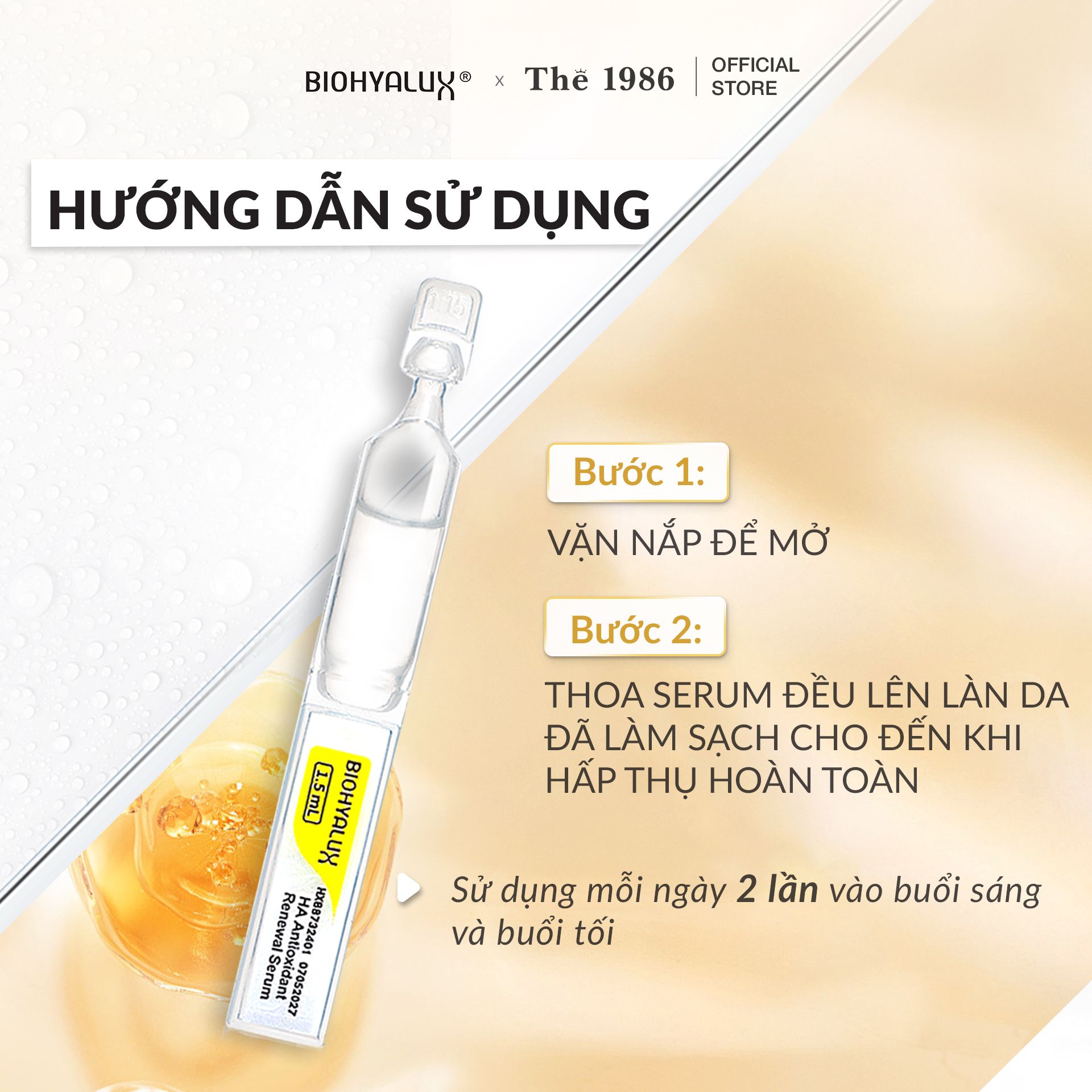  Serum HA Tái Sinh Collagen Da Lão Hóa Biohyalux HA Antioxidant Renewal Serum 