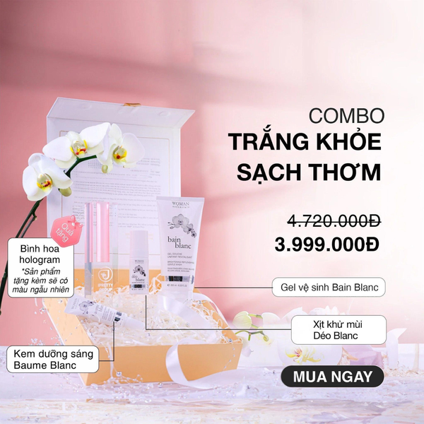  Combo Trắng Khỏe Sạch Thơm (Bain Blanc, Déo Blanc ,Baume Blanc) 