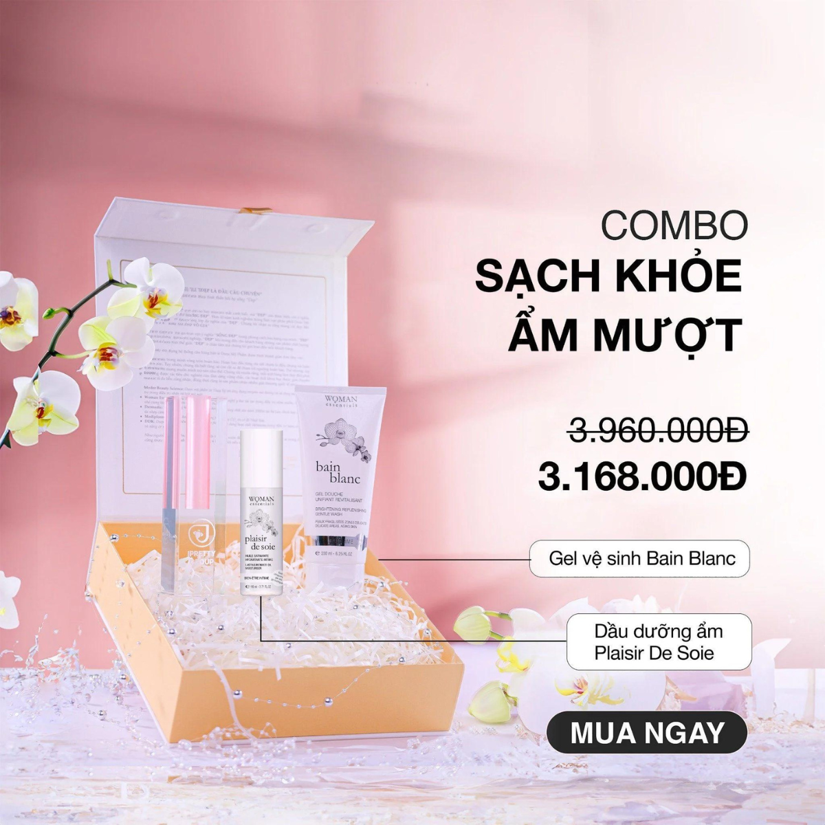  Combo Sạch Khỏe Ẩm Mượt (Bain Blanc & Plaisir De Soie ) 