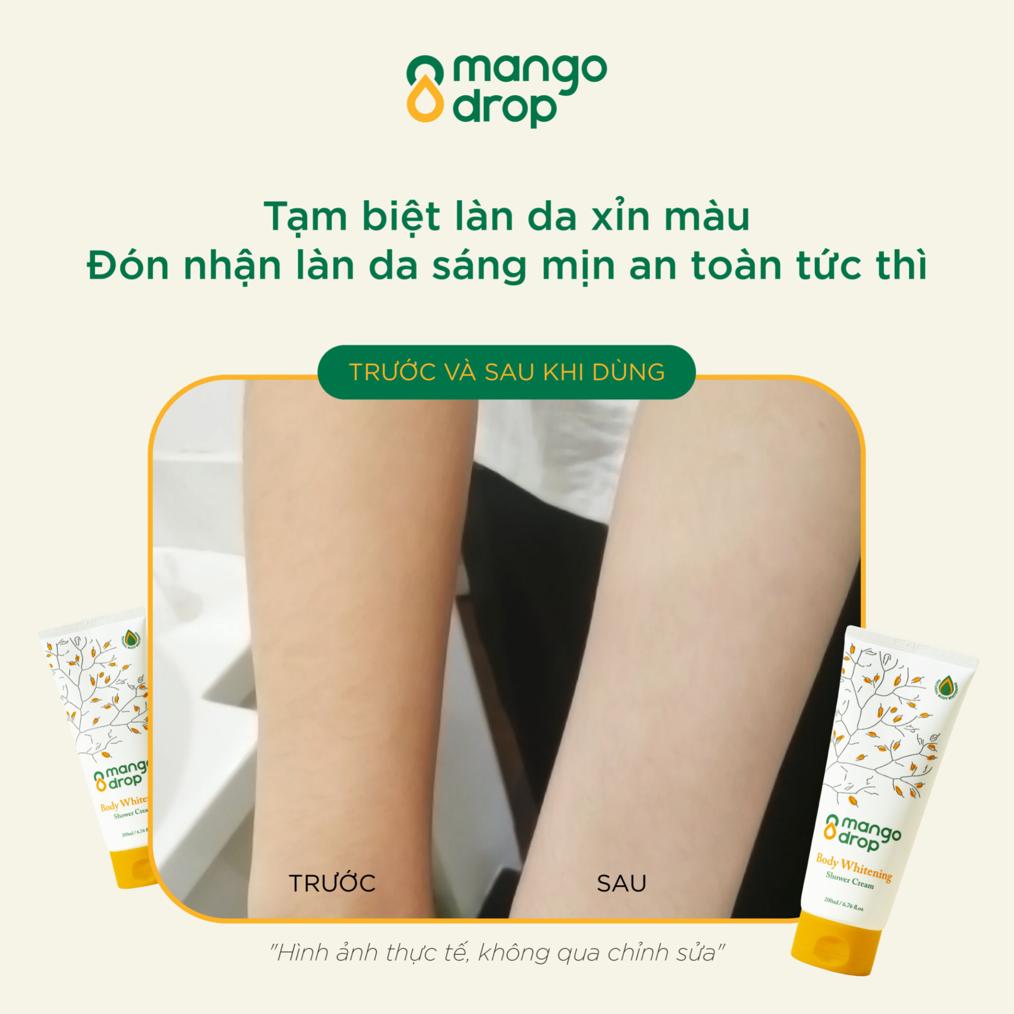  Kem tắm dưỡng trắng cơ thể MangoDrop Body Whitening Shower Cream 200ml 