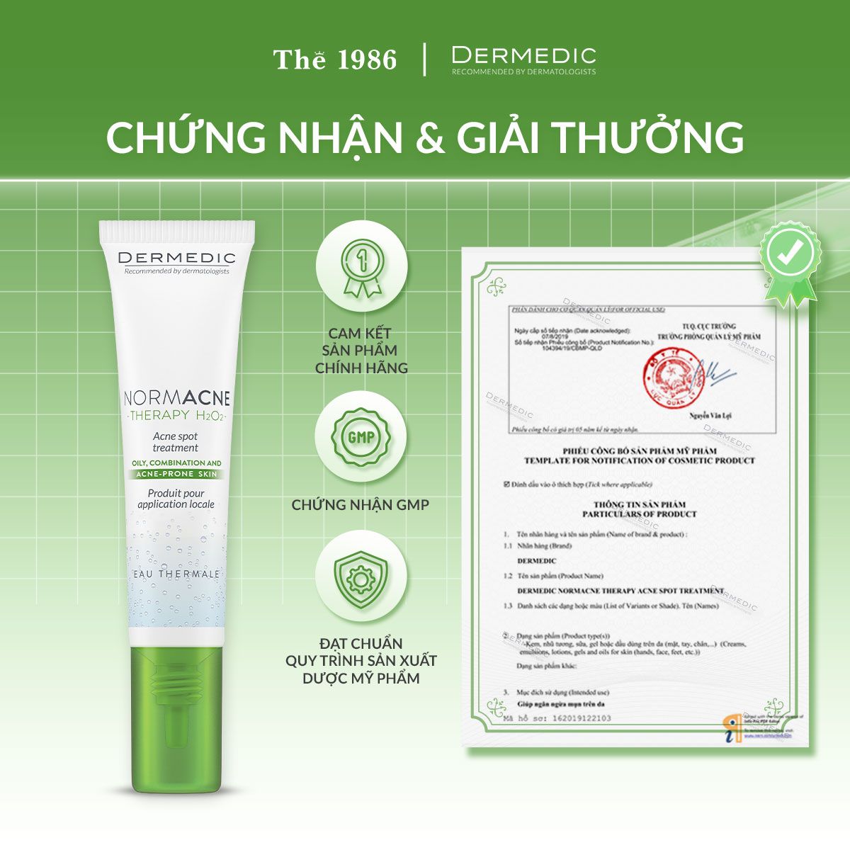  Kem điều trị mụn và đốm mụn NORMACNE Acne Spot Treatment 15ml 