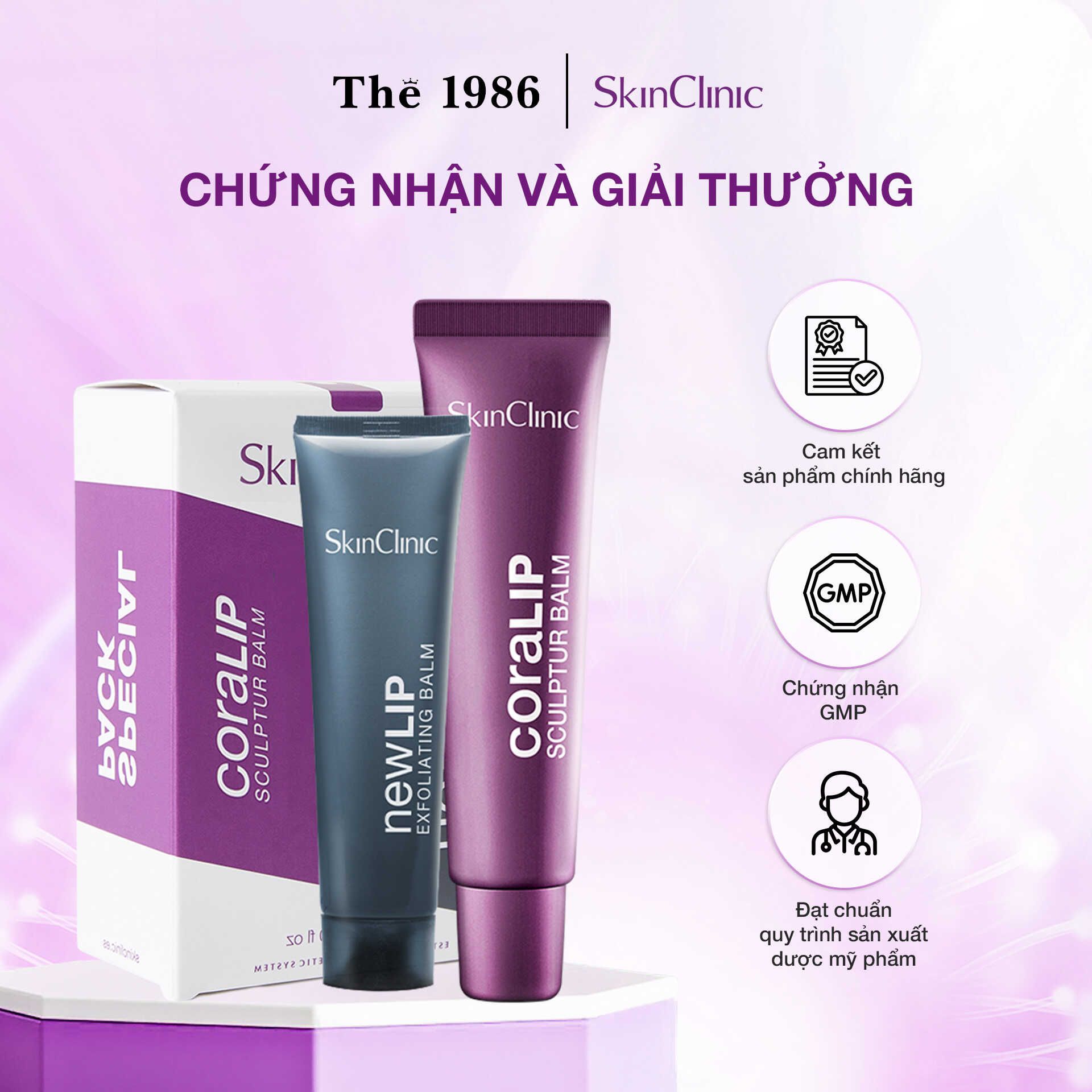  Combo Dưỡng Môi Và Tẩy Tế Bào Chết Môi Skinclinic Pack Coralip 15Ml + New Lip 15Ml 