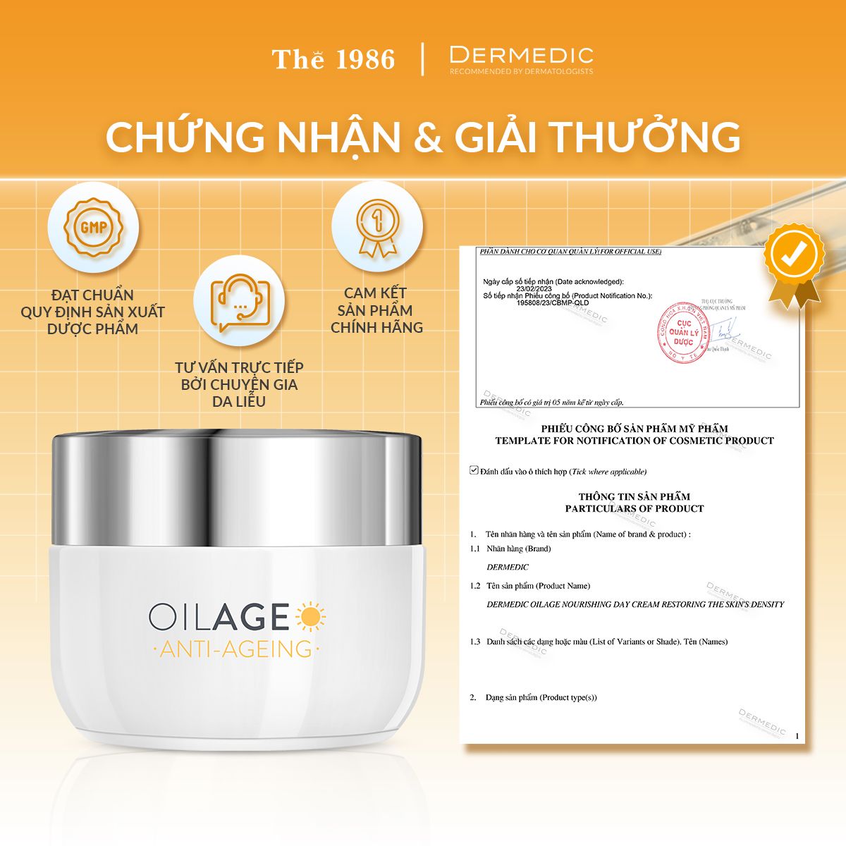  Kem Dưỡng Da Ban Ngày Chống Lão Hóa Dermedic Oilage Nourishing Day Cream Restoring Skin Density 50Ml 