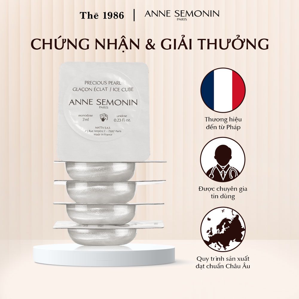  Serum Ngọc Trai băng Anne Semonin Precious Pearl Ice Cubes 7ml (Hộp 6 viên) 