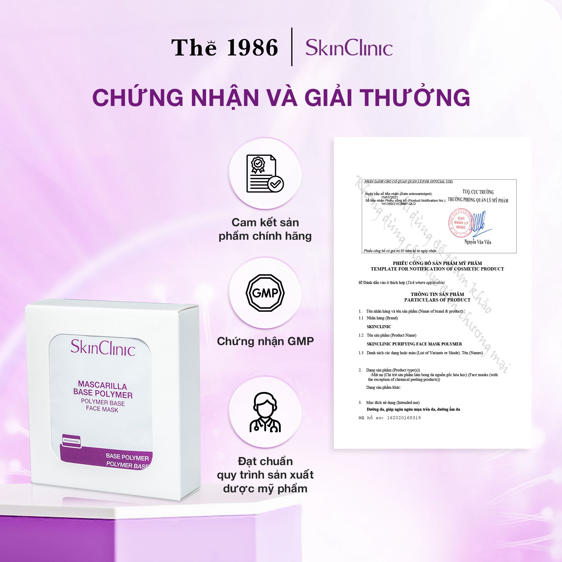  Mạt nạ bột SkinClinic Purifying Face Mask For Oily Skins Polymer 1 set 