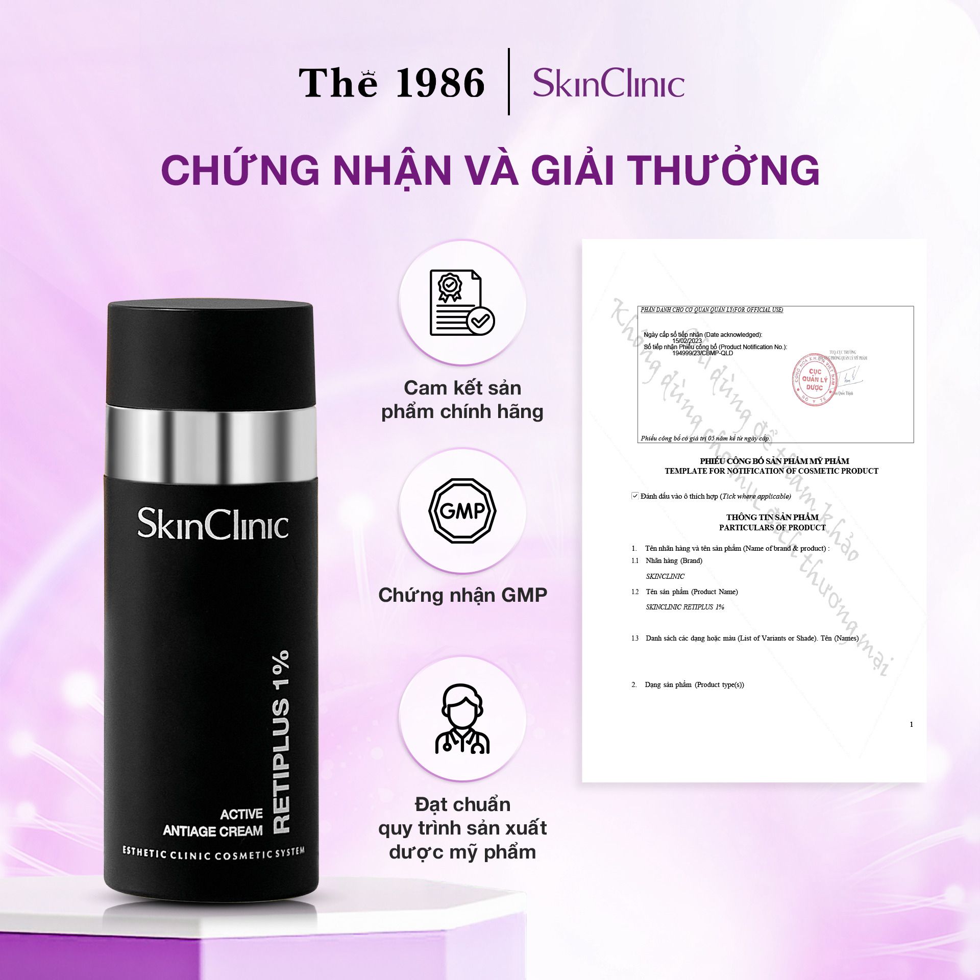  Kem dưỡng ngăn lão hóa da ban đêm SkinClinic Retiplus 1% 50ml 