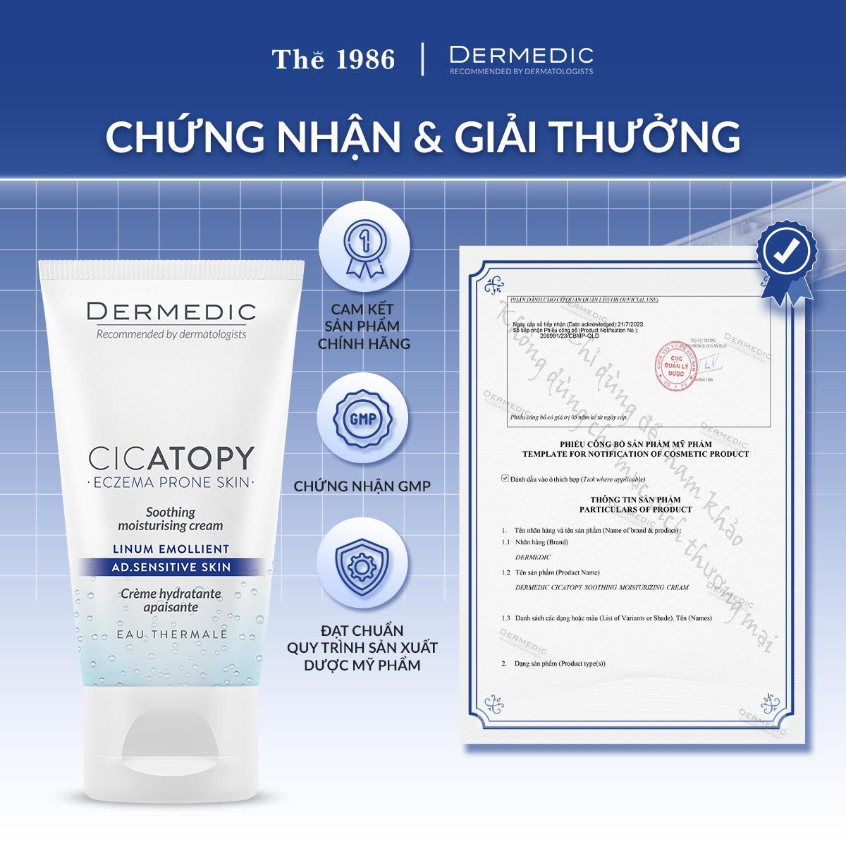  Kem dưỡng ẩm làm dịu da Dermedic CICATOPY SOOTHING MOISTURISING CREAM 