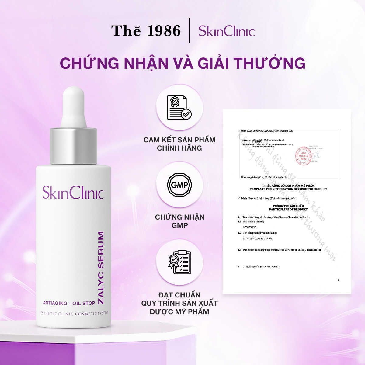  Serum chống lão hóa, giúp điều tiết bã nhờn cho da dầu, da mụn Skinclinic ZALYC SERUM 30ML 
