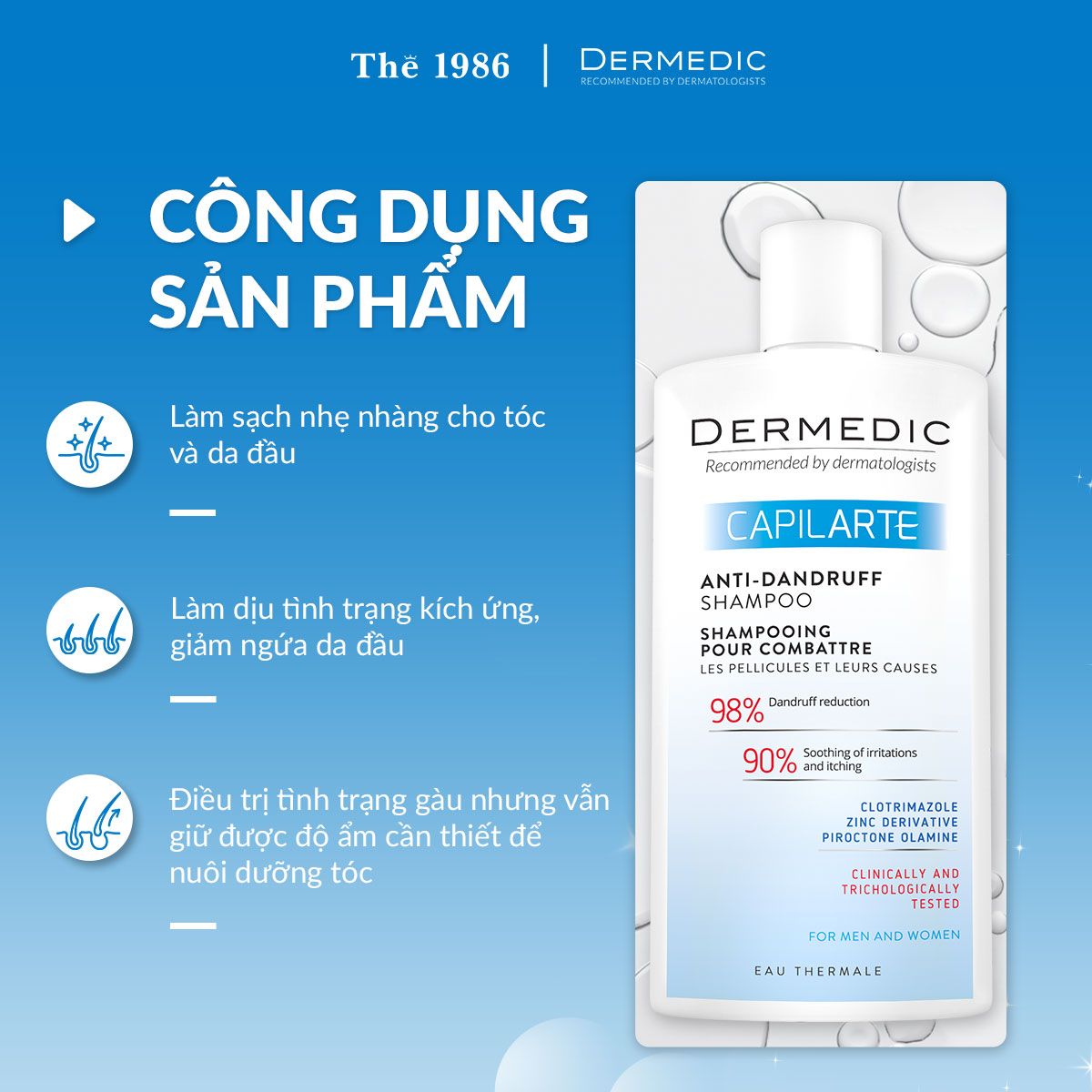  Dầu gội giảm gàu Capilarte Anti-Dandruff Shampoo 300ml 