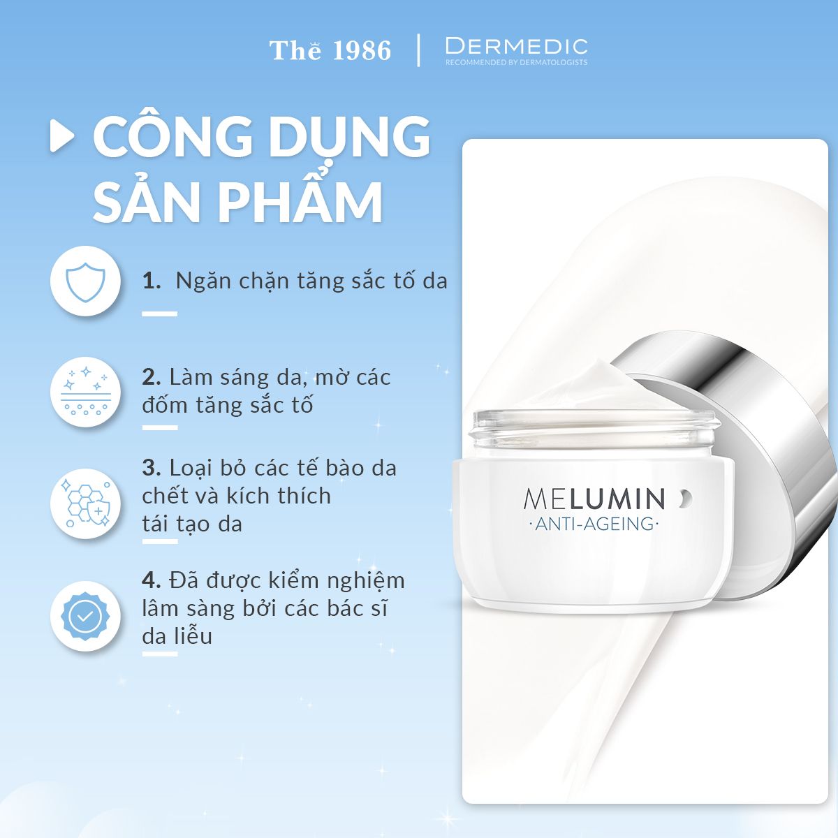  Kem dưỡng ban đêm làm sáng và đều màu da MELUMIN Anti-Dark Spots Concentrated Night Cream 55g 
