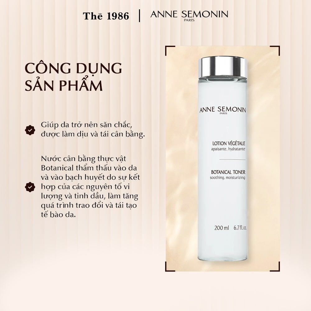  Toner thực vật Anne Semonin Botanical Toner 200ml 