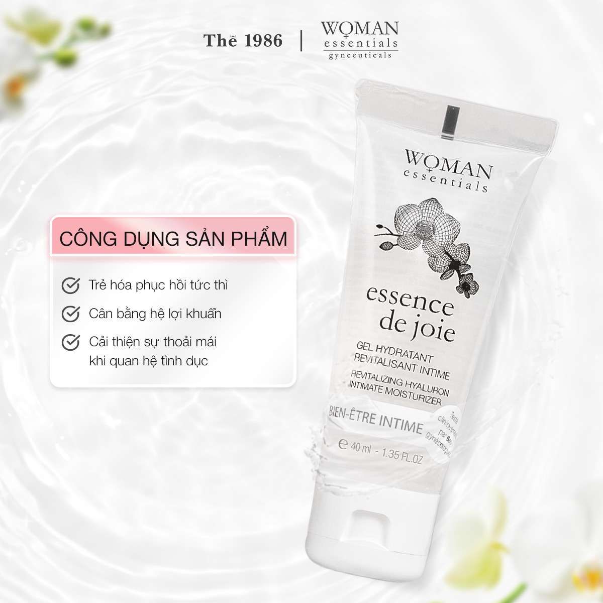  Gel dưỡng ẩm điều trị khô vùng kín Essence De Joie 40ml (Date: 17/08/2025) 