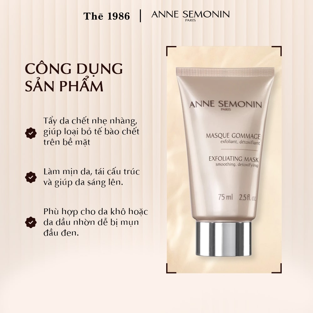 Mặt nạ tẩy tế bào chết Anne Semonin Exfoliating Mask 75ml The1986
