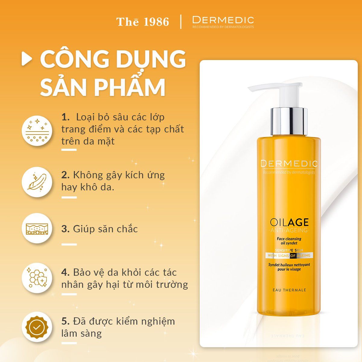  Dầu rửa mặt Dermedic OILAGE FACE CLEANSING OIL SYNDET 