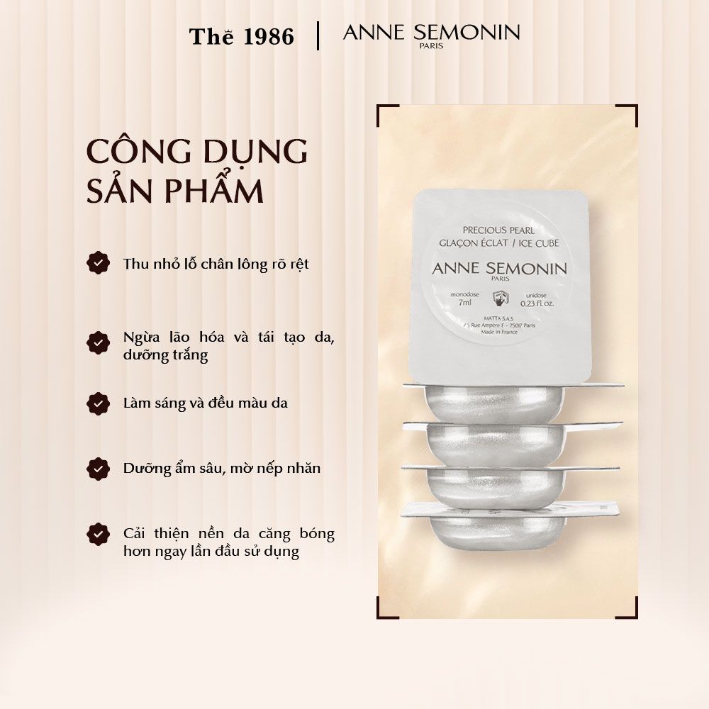  Serum Ngọc Trai băng Anne Semonin Precious Pearl Ice Cubes 7ml (Hộp 6 viên) 