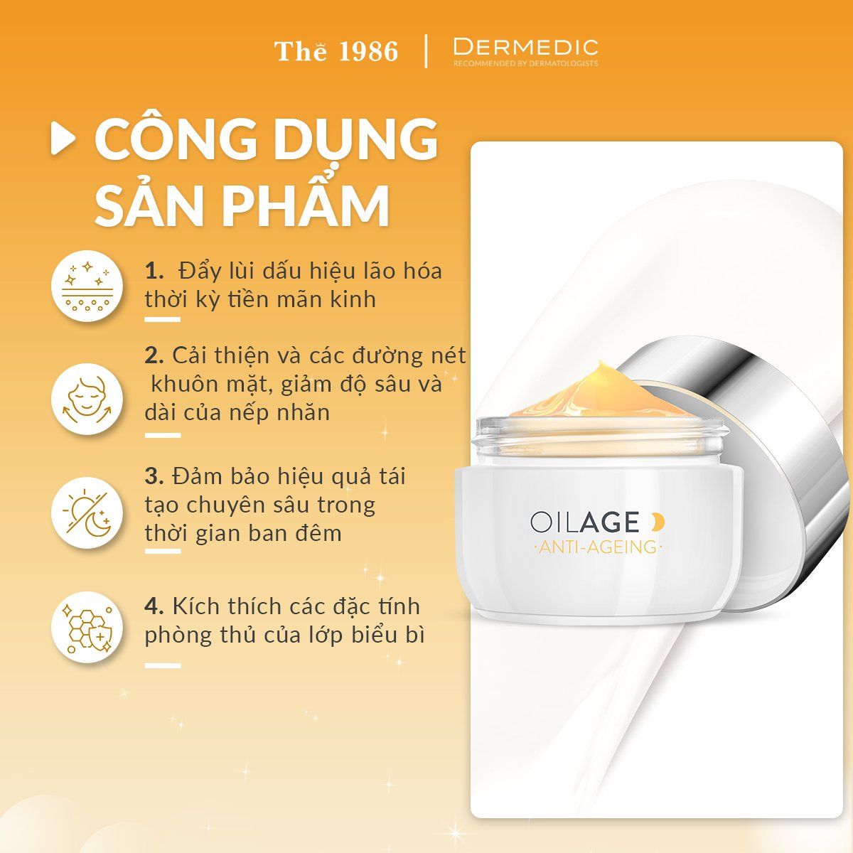 Kem Dưỡng Da Ban Đêm Chống Lão Hóa Dermedic Oilage Repairing Night Cream Restoring Skin Density 50ml 