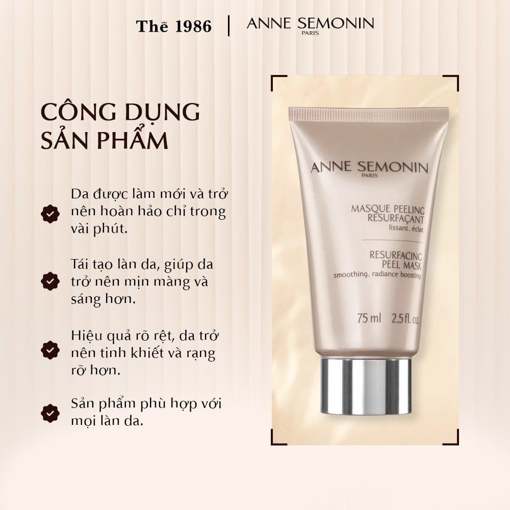  Mặt nạ tẩy tế bào chết chuyên sâu Anne Semonin Resurfacing Peel Mask 75ml 