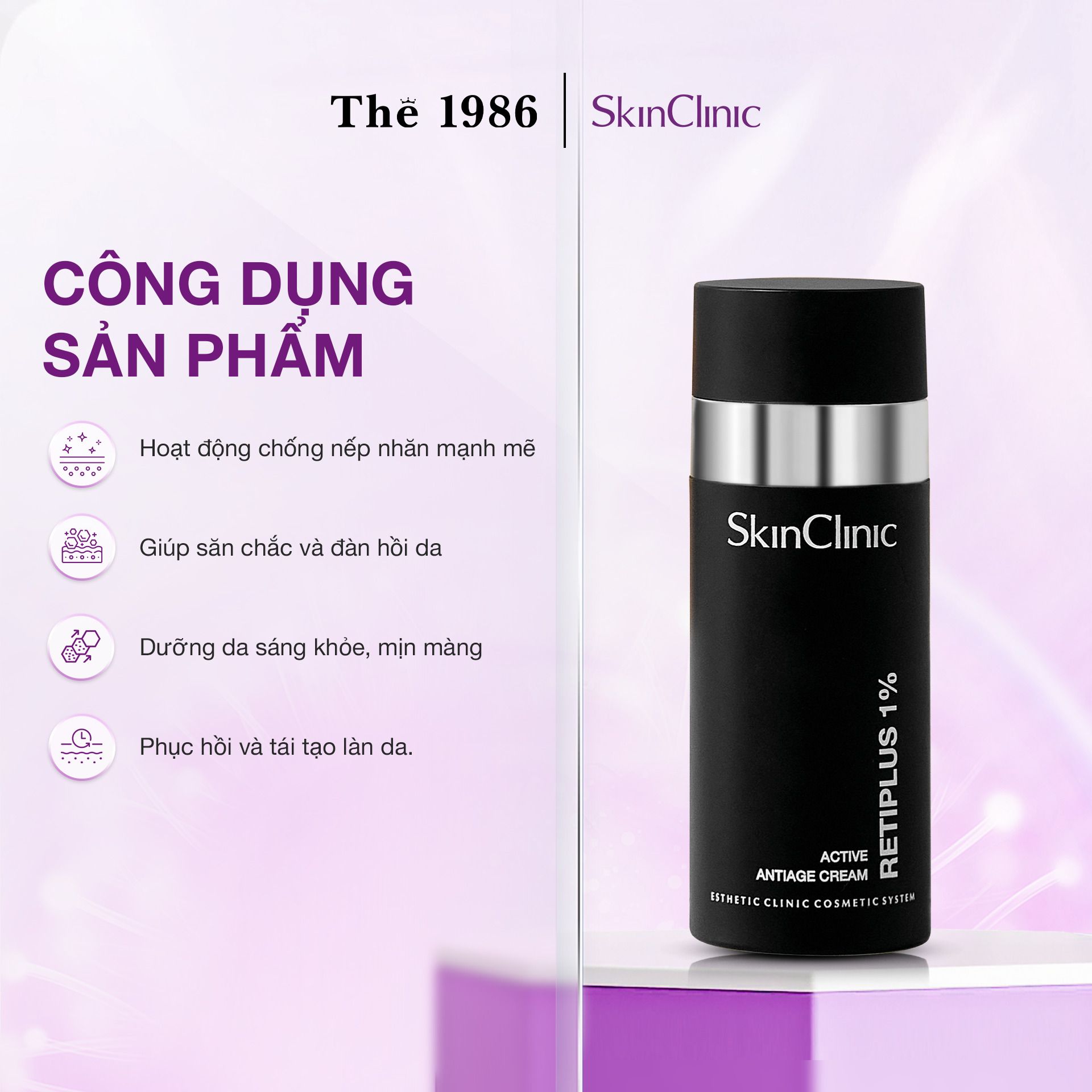  Kem dưỡng ngăn lão hóa da ban đêm SkinClinic Retiplus 1% 50ml 