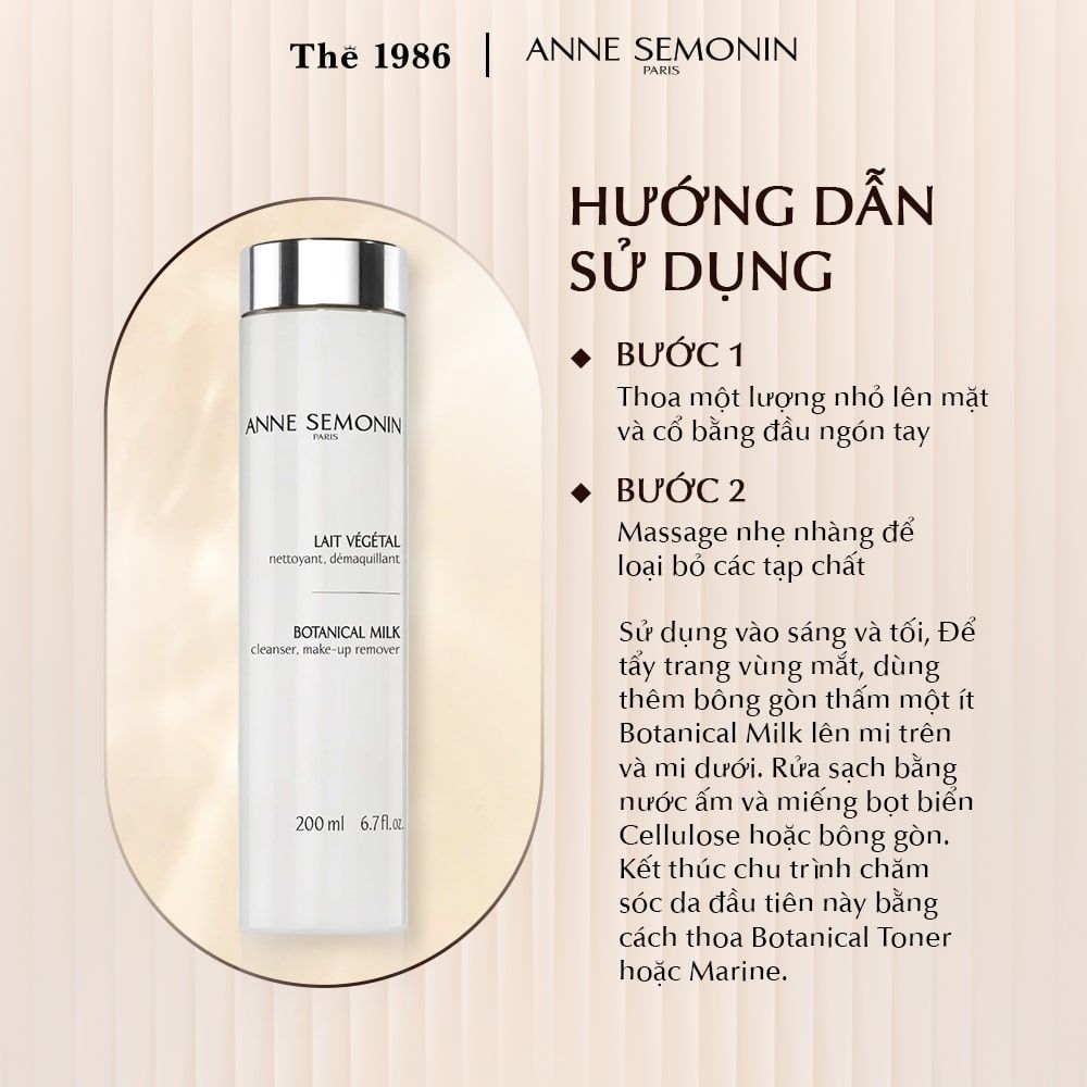  Sửa rửa mặt Anne Semonin Botanical Milk 200ml 