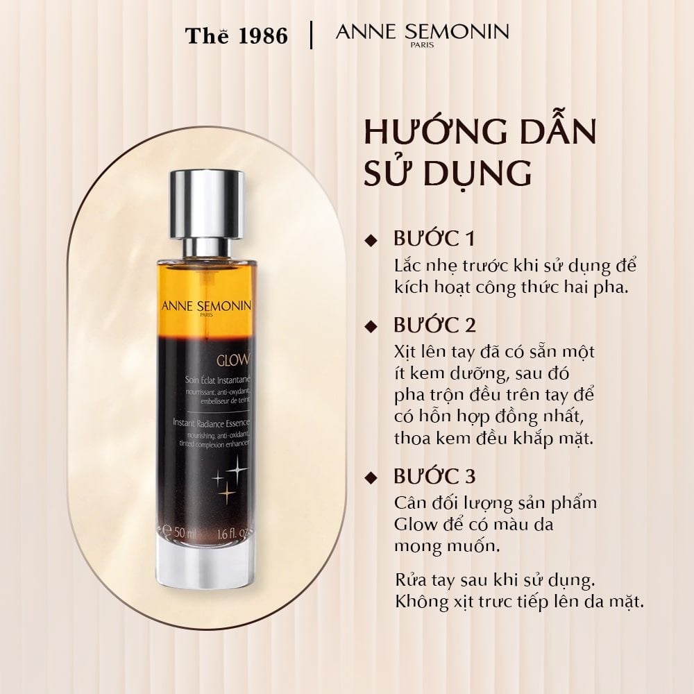  Tinh chất tạo màu da rám nắng Anne Semonin Glow - Instant Radiance Essence 50ml 