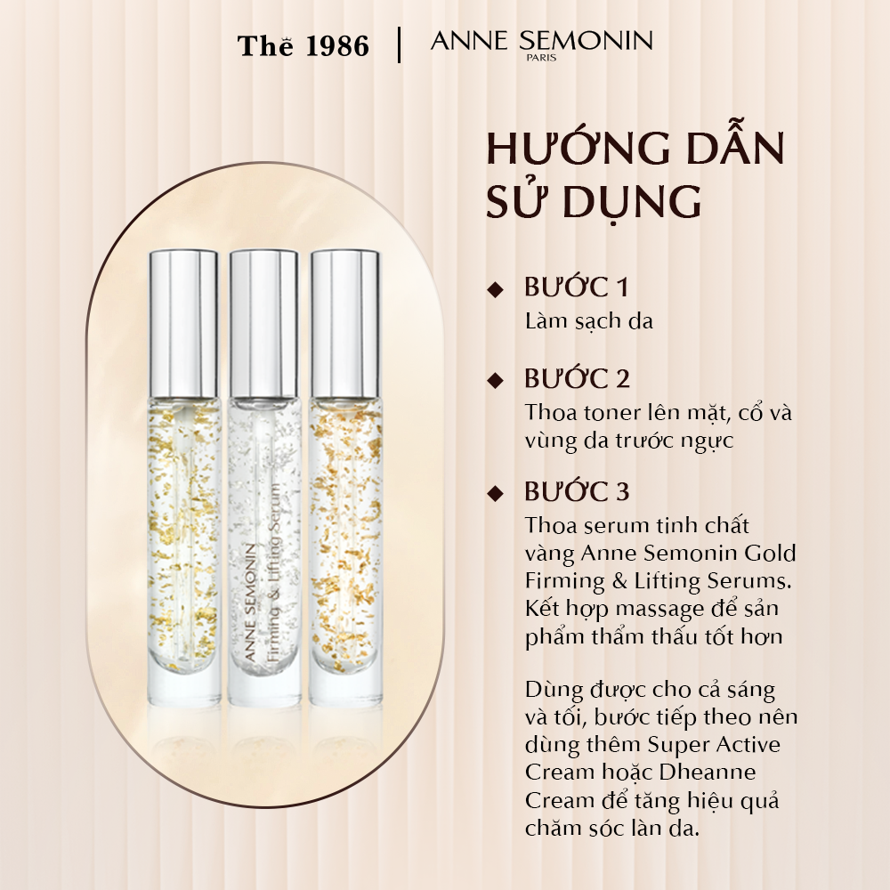  Serum tinh chất vàng Anne Semonin Gold Firming & Lifting Serums 3x15ml 