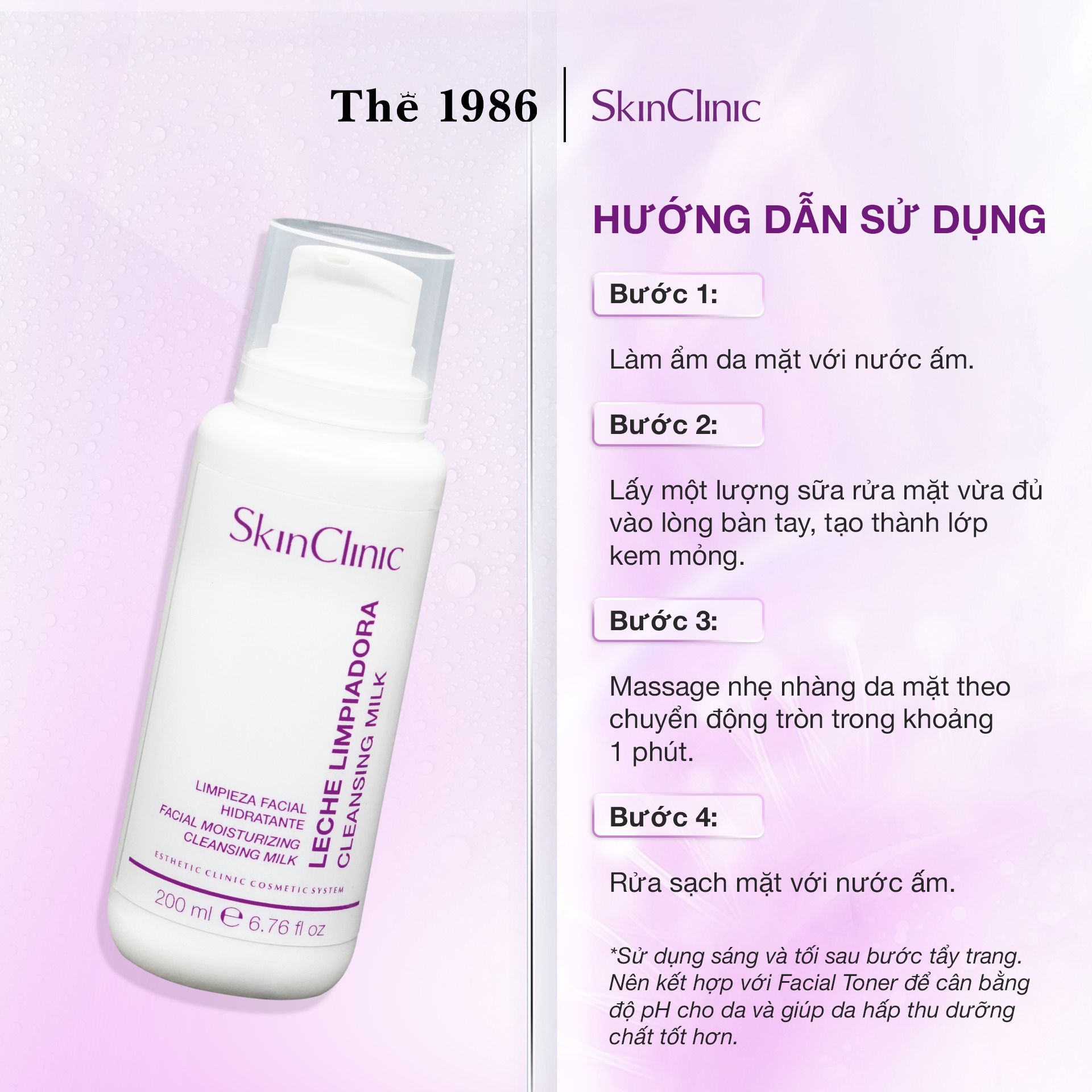  Sữa rửa mặt không tạo bọt Skinclinic Cleansing Milk 