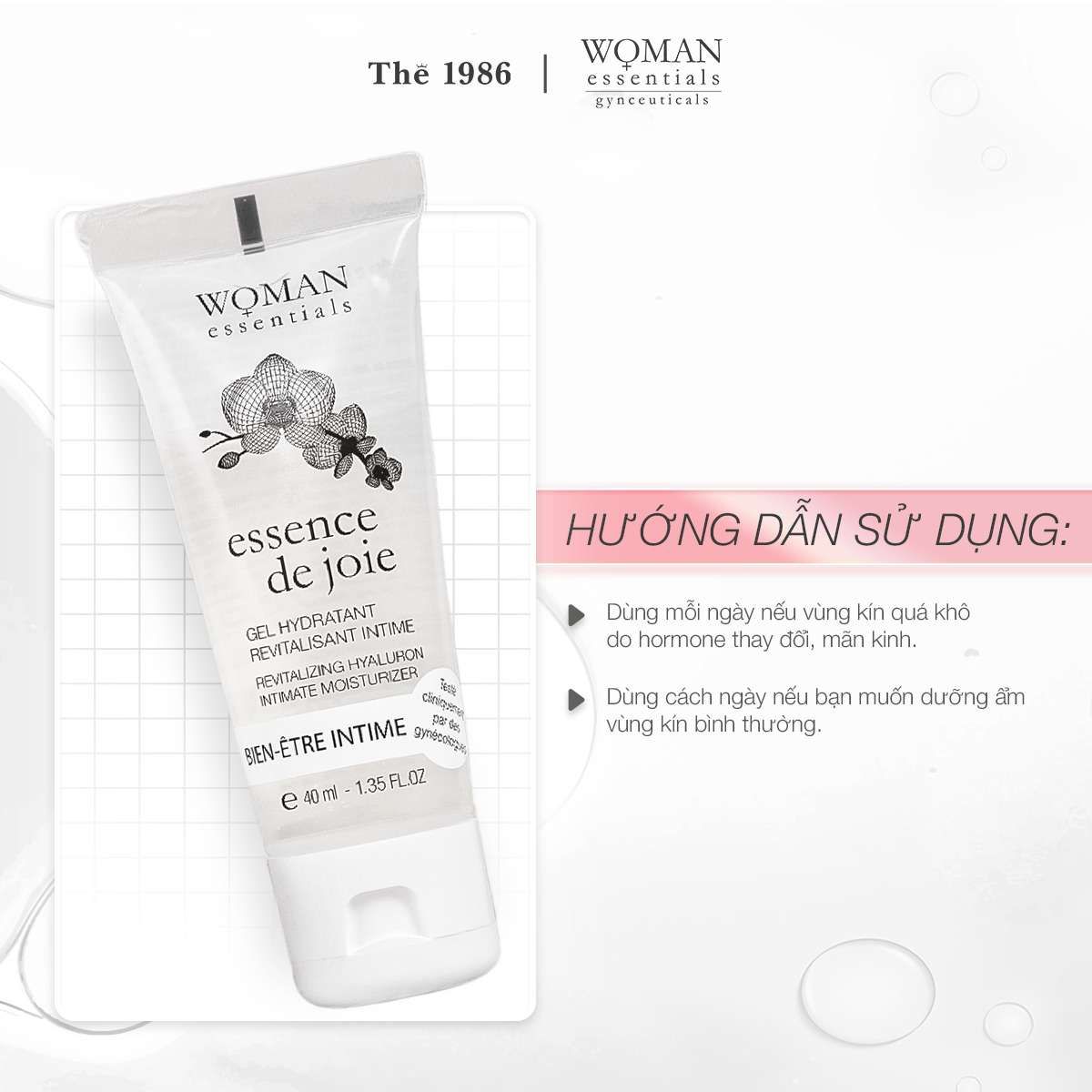  Gel dưỡng ẩm điều trị khô vùng kín Essence De Joie 40ml (Date: 17/08/2025) 