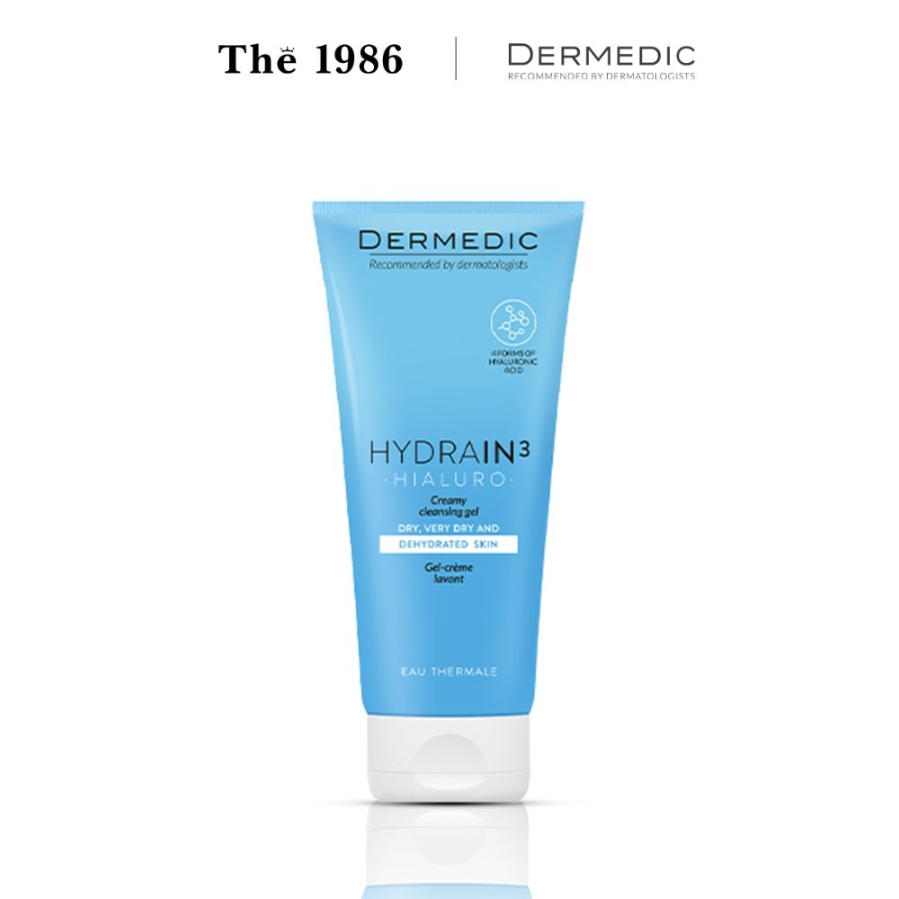  Sữa Rửa Mặt Cấp Ẩm & Mịn Da Dermedic Hydrain3 Hialuro Creamy Cleansing Gel 200ml 